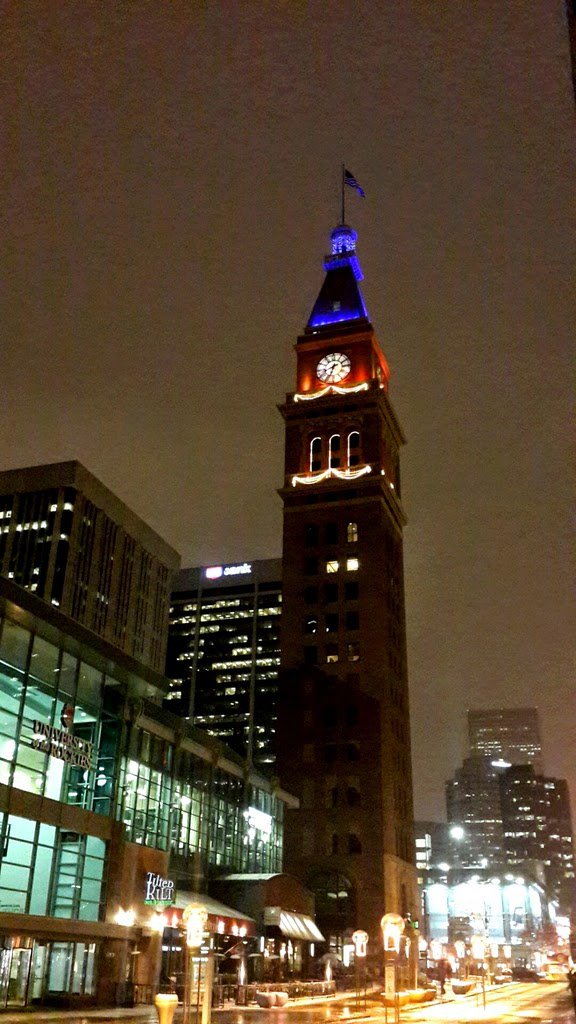 The city glows in the dark