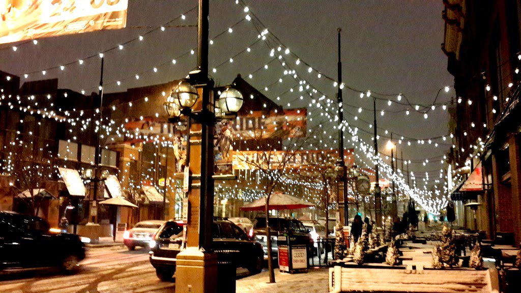 The city glows in the dark