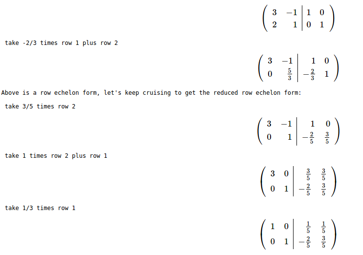 Inverting a matrix